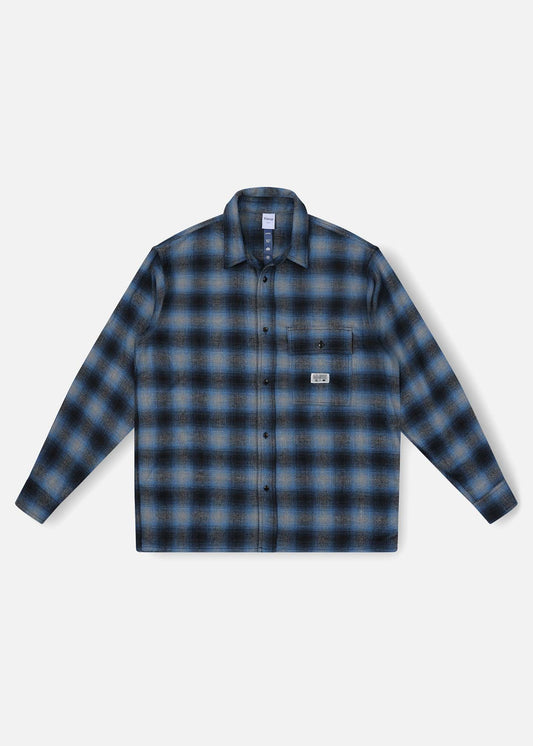 OFF TRACK CHECK LS SHIRT : BLUE