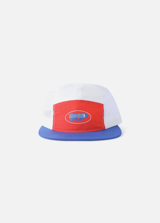 RP MOTION RUNNING CAP : WHITE BLUE RED