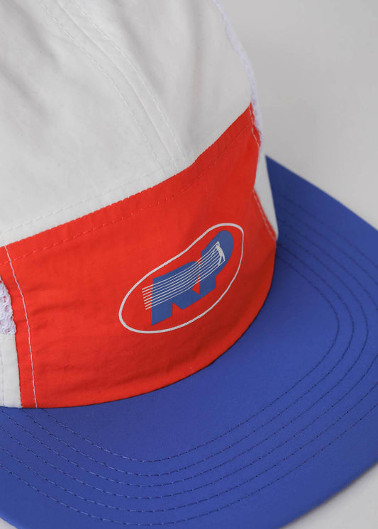 RP MOTION RUNNING CAP : WHITE BLUE RED